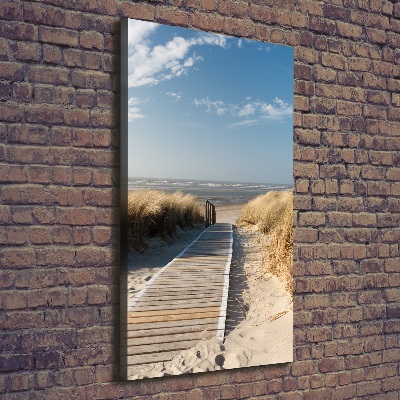 Verticale foto op canvas Pad naar het strand
