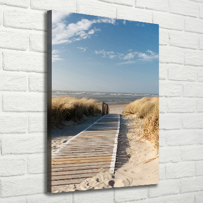 Verticale foto op canvas Pad naar het strand