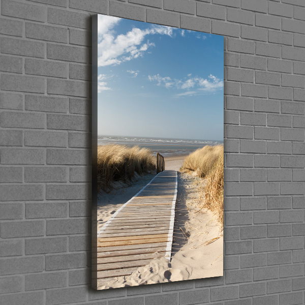Verticale foto op canvas Pad naar het strand