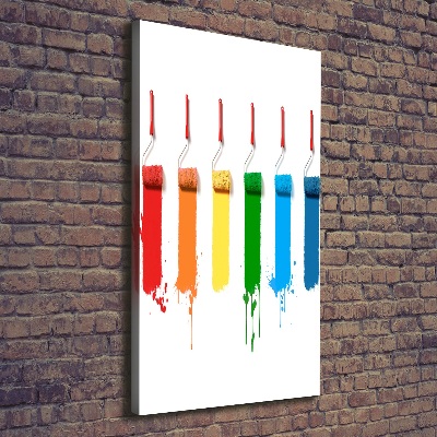 Verticaal canvasschilderij Verfrollers