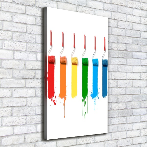 Verticaal canvasschilderij Verfrollers