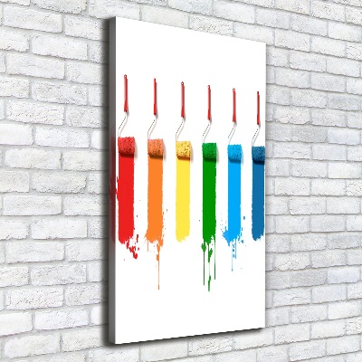 Verticaal canvasschilderij Verfrollers