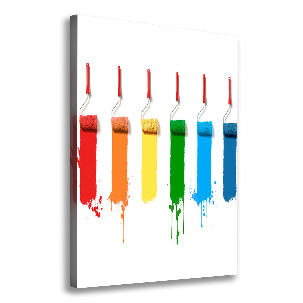 Verticaal canvasschilderij Verfrollers