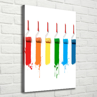 Verticaal canvasschilderij Verfrollers