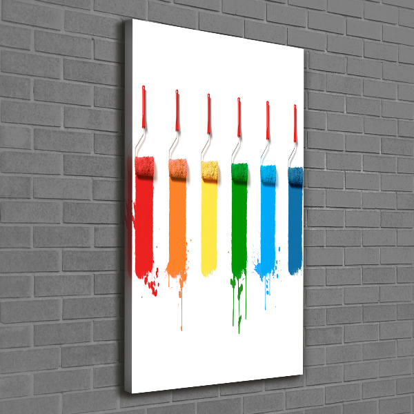 Verticaal canvasschilderij Verfrollers