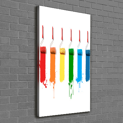 Verticaal canvasschilderij Verfrollers