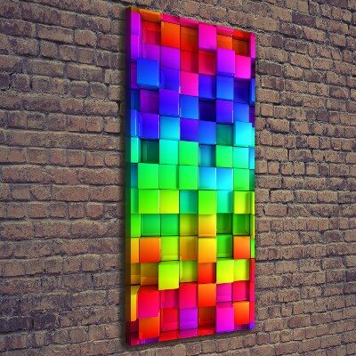 Verticaal schilderij op canvas Kleurrijke dozen