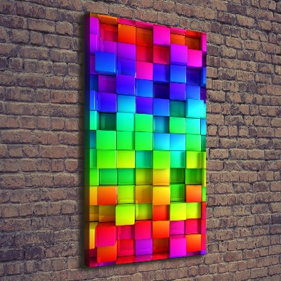 Verticaal schilderij op canvas Kleurrijke dozen