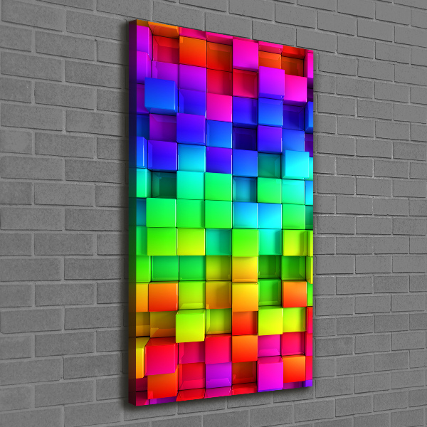 Verticaal schilderij op canvas Kleurrijke dozen