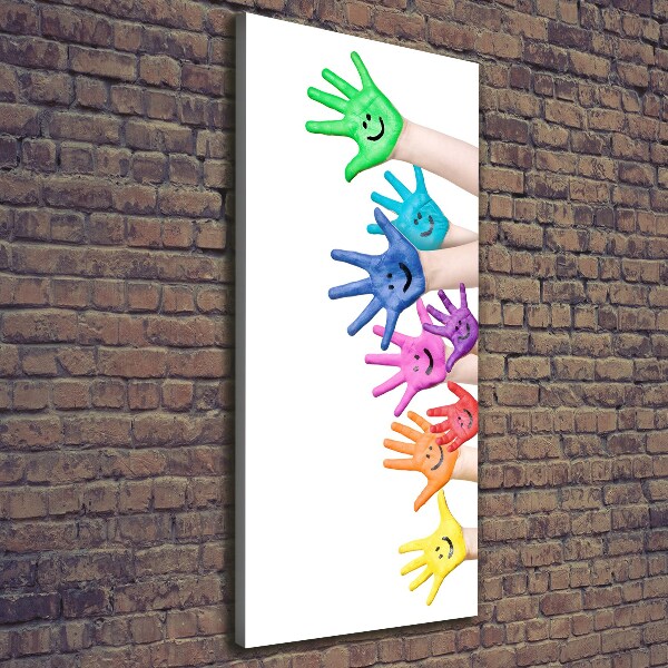 Verticale canvasfoto Geschilderde handen