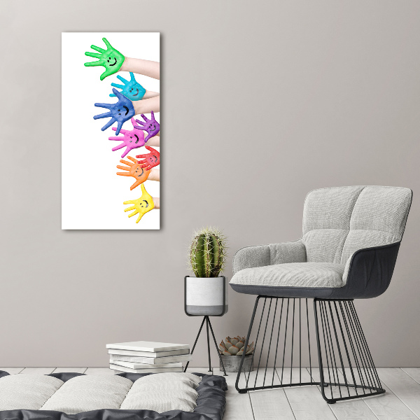 Verticale canvasfoto Geschilderde handen