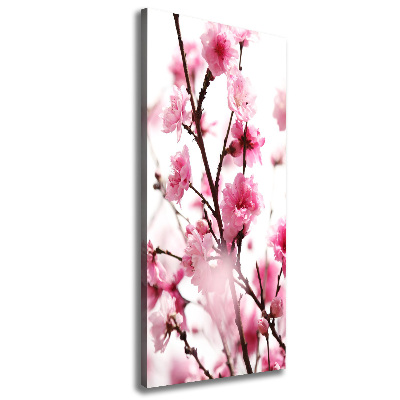Verticale foto op canvas Pruimenbloesems