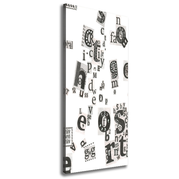 Verticale canvasfoto Brieven uit een krant