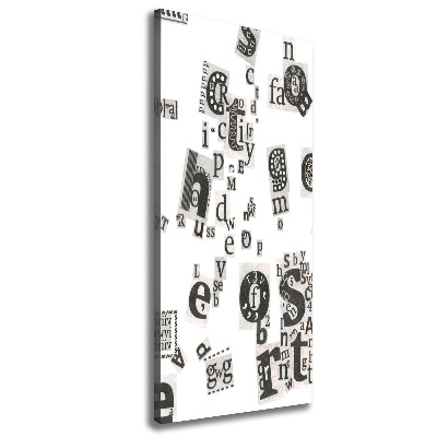 Verticale canvasfoto Brieven uit een krant