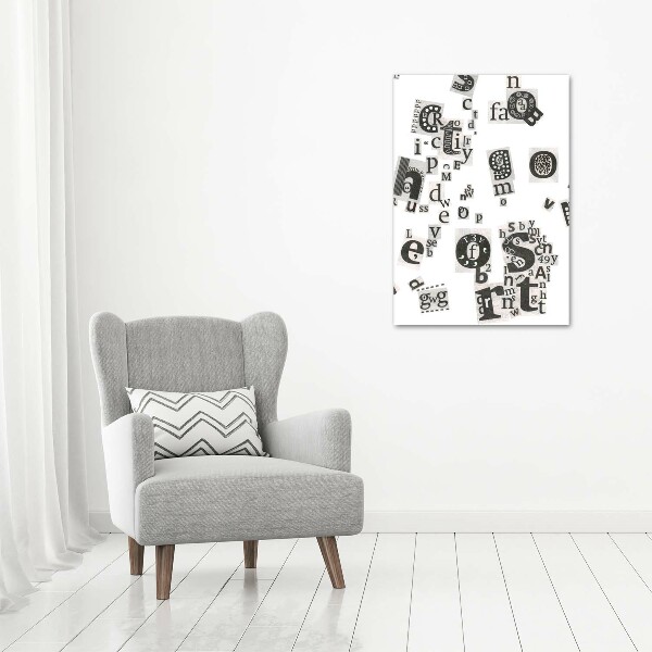 Verticale canvasfoto Brieven uit een krant
