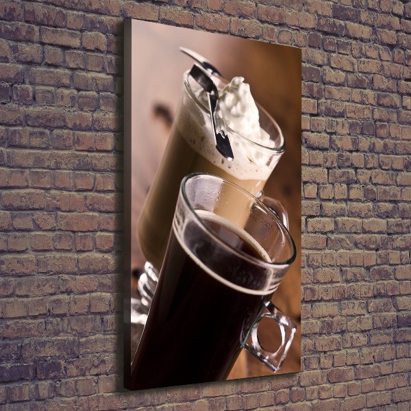 Verticaal canvasschilderij Frappé koffie