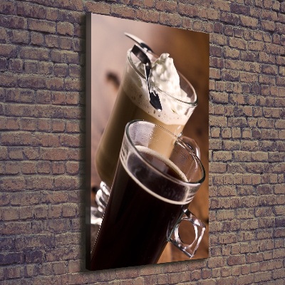 Verticaal canvasschilderij Frappé koffie