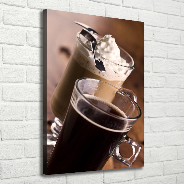 Verticaal canvasschilderij Frappé koffie