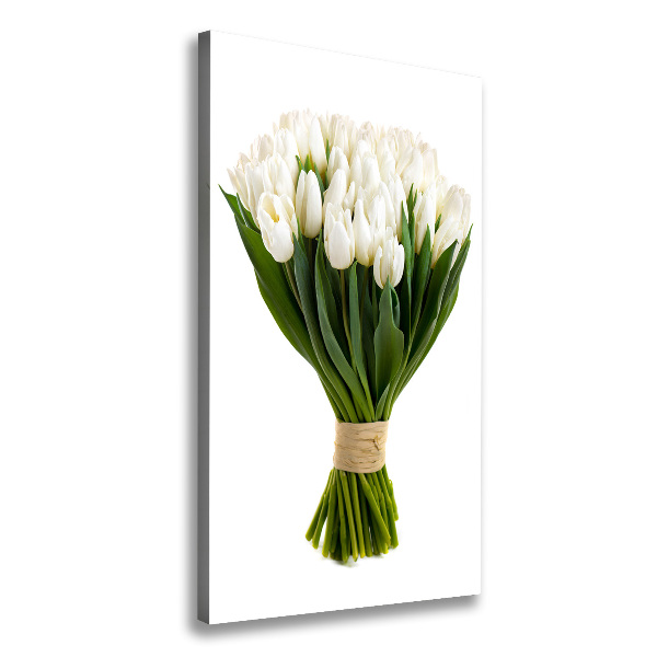 Verticale canvasfoto Witte tulpen