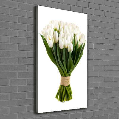 Verticale canvasfoto Witte tulpen