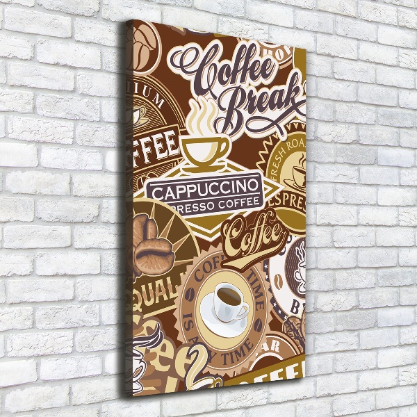 Verticaal canvasschilderij Koffiehuis