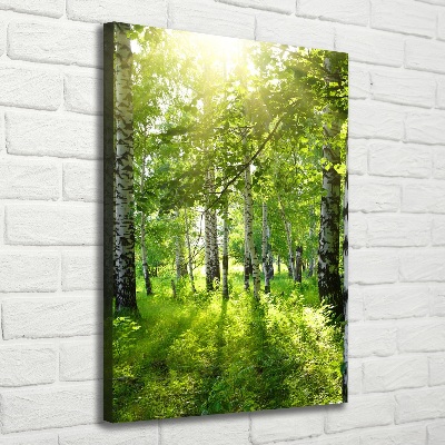 Verticaal schilderij op canvas Berkenbos
