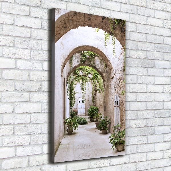 Verticaal canvasschilderij Arcade in het kasteel