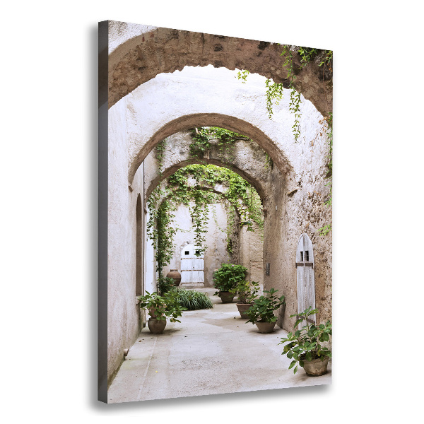 Verticaal canvasschilderij Arcade in het kasteel