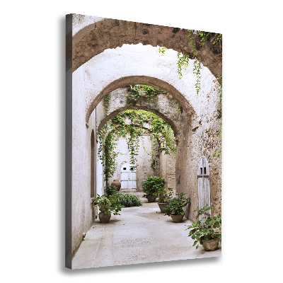 Verticaal canvasschilderij Arcade in het kasteel