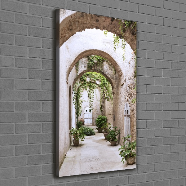Verticaal canvasschilderij Arcade in het kasteel