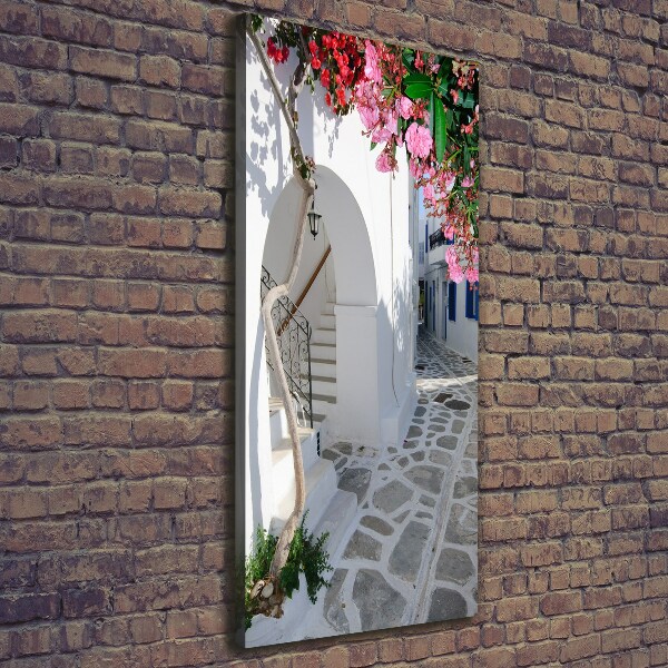 Verticaal schilderij op canvas Grieks dorp