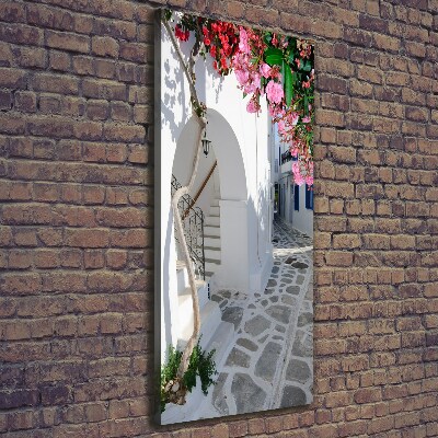 Verticaal schilderij op canvas Grieks dorp
