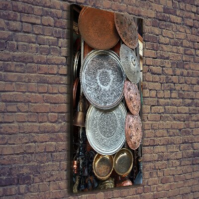 Verticaal canvasschilderij Bazaar in Damascus