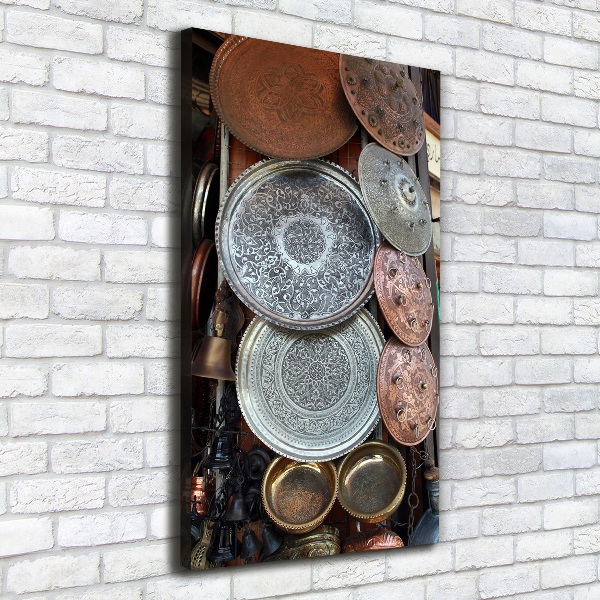 Verticaal canvasschilderij Bazaar in Damascus