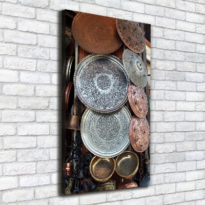 Verticaal canvasschilderij Bazaar in Damascus