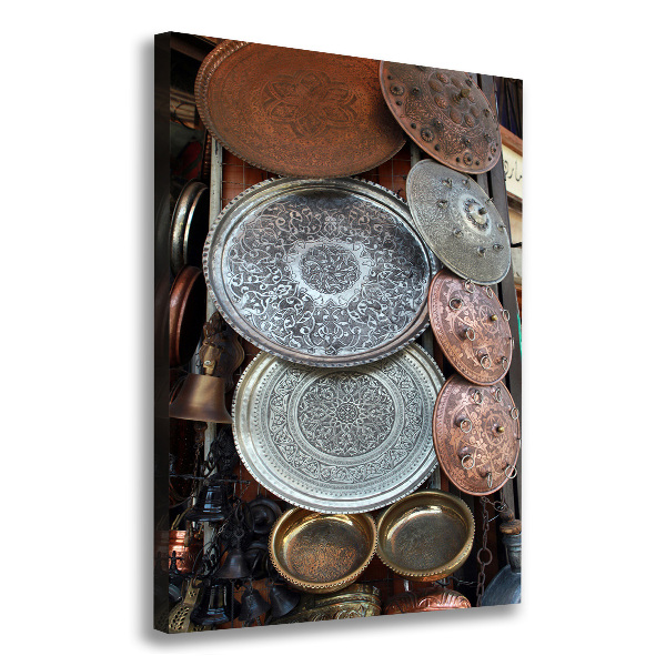 Verticaal canvasschilderij Bazaar in Damascus