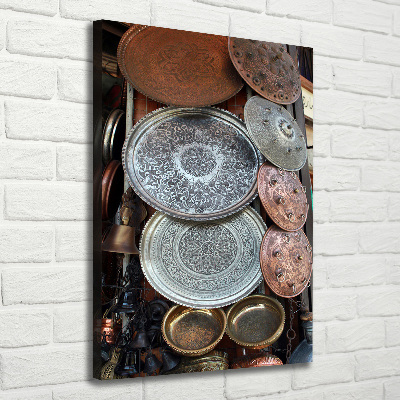 Verticaal canvasschilderij Bazaar in Damascus