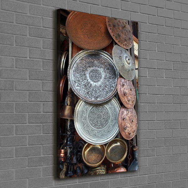 Verticaal canvasschilderij Bazaar in Damascus