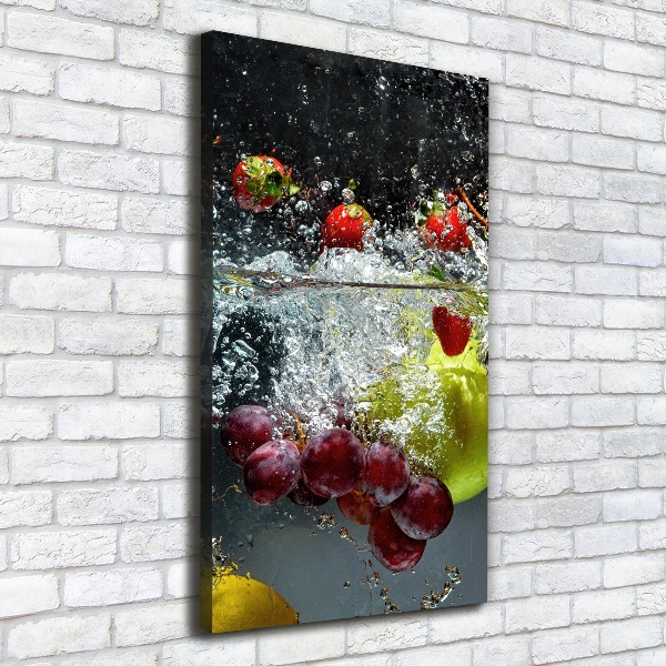 Verticale foto op canvas Fruit onder water