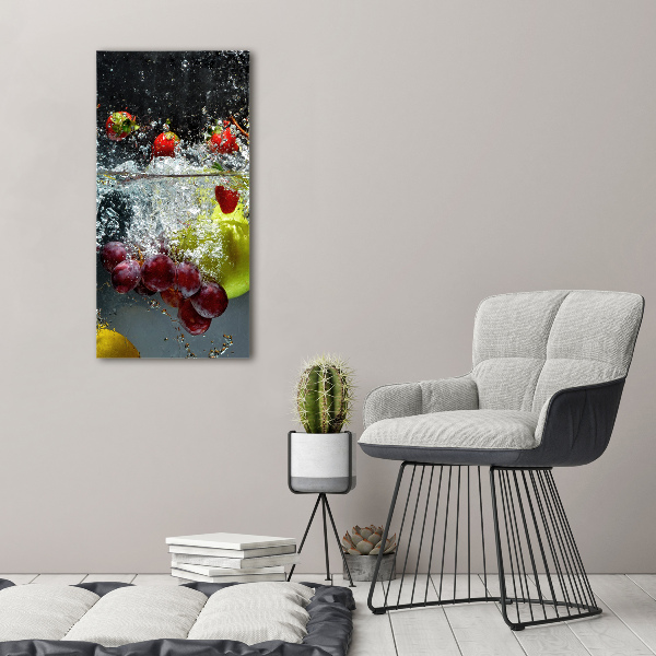 Verticale foto op canvas Fruit onder water