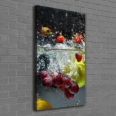 Verticale foto op canvas Fruit onder water