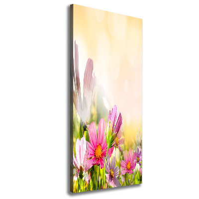 Verticaal canvasschilderij Wilde bloemen