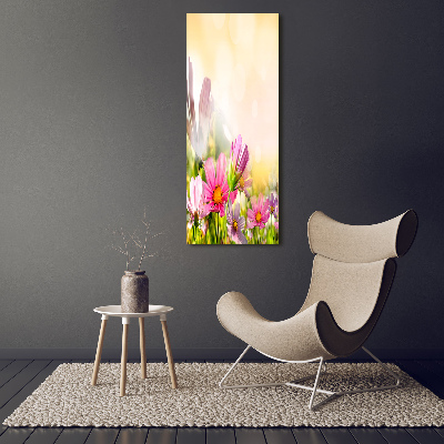 Verticaal canvasschilderij Wilde bloemen