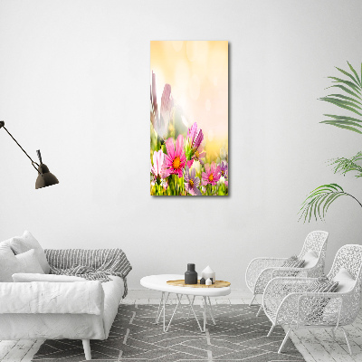 Verticaal canvasschilderij Wilde bloemen