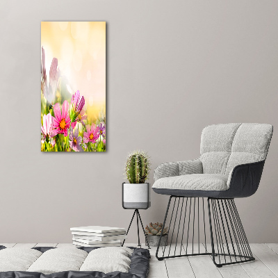 Verticaal canvasschilderij Wilde bloemen