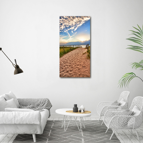 Verticaal schilderij op canvas Pad naar het strand