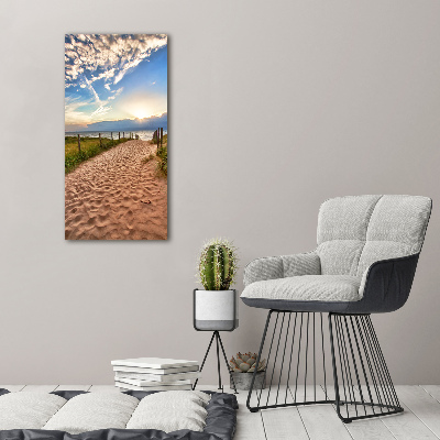 Verticaal schilderij op canvas Pad naar het strand