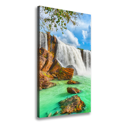 Verticale foto op canvas Waterval
