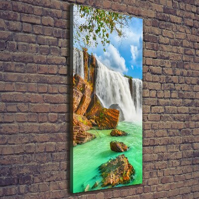 Verticale foto op canvas Waterval