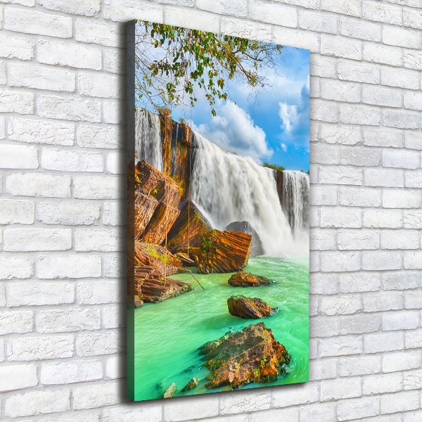 Verticale foto op canvas Waterval